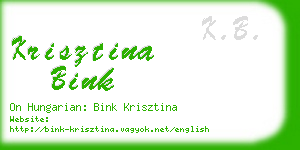 krisztina bink business card